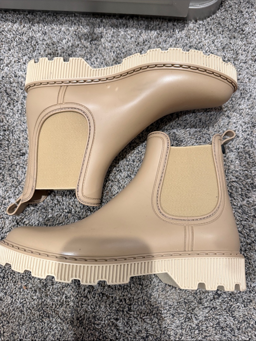 Women’s Neutral Beige Chelsea Rain Boots - Picture 2 of 3